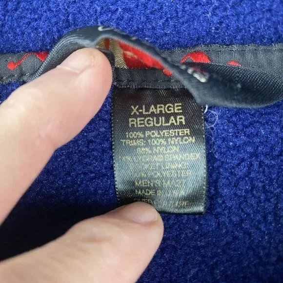 L.L. Bean XL Men's Navy Blue Fleece 1/4 Quarter Zip Mock Neck Pullover READ - Picture 3 of 10